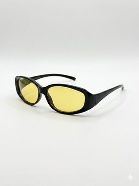 ASOS Black Frame Sunglasses with Yellow Lenses